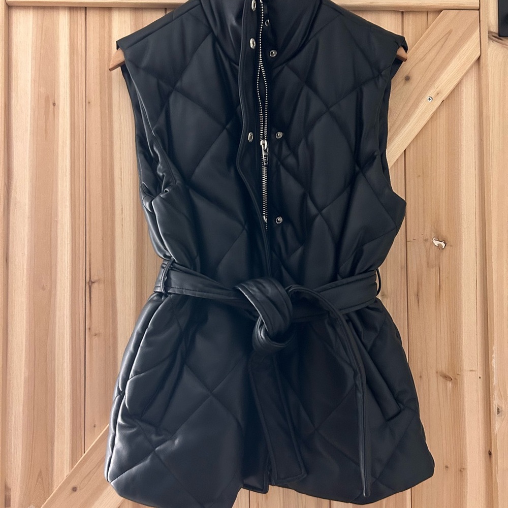 Blank NYC Black Faux Leather Vest